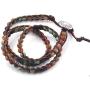Handmade Bohemian Natural Stones Bracelet - Leather Bracelet with Chakra and Beads Wrapped for Women and Girls