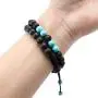 2 Packs Adjustable Beaded Turquoise Lava Stone String Bracelets-Fashion Bohemian Jewelry Multilayer Charm Bracelet for Women Men Girls Couples - Meditation, Relax, Healing, Aromatherapy