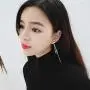 Asymmetric Safety Pin Chain U Shaped Long Tassels Dangle Earrings for Women Circle Drop Earrings Long Chain Punk Jewelry