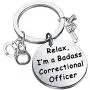 HOLLP Funny Badass Correctional Officer Gift Relax,I’m a Badass Correctional Officer Keychain Correctional Officer Jewelry Gift for Police Officer HOLLP Funny Badass Correctional Officer Gift Relax,I’m a Badass Correctional Officer Keychain Correctional Officer Jewelry Gift for Police Officer