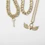 Chargances Key and Lock Necklace with Heart Pendant Gold Chunky Chain Choker Heart Pendant Necklace for Women and Girls Boho Multi Layer Jewelry