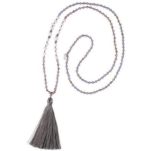 KELITCH New Women Tassel Pearl Necklace Crystal Beads Necklace Bib Shining Y-Shape Necklace 2020