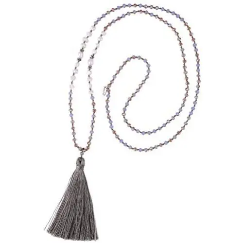 KELITCH New Women Tassel Pearl Necklace Crystal Beads Necklace Bib Shining Y-Shape Necklace 2020