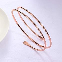 MANZHEN Adjustable Arm Bracelet Upper Arm Gold Swirl Armband Charm Simple Cuff Jewelry Accessories