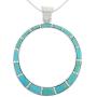 Turquoise Pendant Necklace in Sterling Silver 925 & Genuine Turquoise (Select Style) (Dangle Loop)