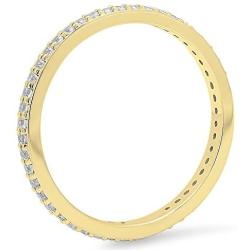 Dazzlingrock Collection 0.70 Carat (ctw) 14K Gold Round White Cubic Zirconia Ladies Eternity Stackable Wedding Band 3/4 CT