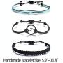 Osemind Wave Bracelet for Women Vsco Bracelets Braided Rope Wax Bracelets Surfer Wave Strand Bracelet Adjustable Mountain Sunflower Bracelet for Girls