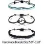 Osemind Wave Bracelet for Women Vsco Bracelets Braided Rope Wax Bracelets Surfer Wave Strand Bracelet Adjustable Mountain Sunflower Bracelet for Girls