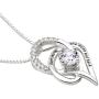 ALOV Jewelry Sterling Silver I Love You to The Moon and Back Love Heart Cubic Zirconia Pendant Necklace