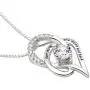 ALOV Jewelry Sterling Silver I Love You to The Moon and Back Love Heart Cubic Zirconia Pendant Necklace