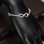 ELEGANZIA Infinity Bracelet for Women Girls Sterling Silver Jewelry Cubic Zirconia, Adjustable Bracelet with Love Heart Charm Bracelet