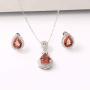925 Sterling Silver Simulated Diaspore Women Jewerly Set Wedding Engagement Necklace Stud Earrings Set for Women