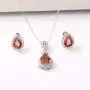 925 Sterling Silver Simulated Diaspore Women Jewerly Set Wedding Engagement Necklace Stud Earrings Set for Women