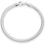 Miabella 925 Sterling Silver Italian Solid 4mm Diamond-Cut Flat Snake Dome Herringbone Chain Link Bracelet for Women Men 6.5, 7, 7.5, 8, 8.5 Inch Made in Italy