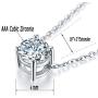 Starchenie Cubic Zirconia Necklace 925 Sterling Silver Round Cut AAA CZ Solitaire Pendant Jewelry Gift