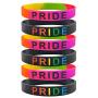 Rinspyre 6 Pack Gay Pride Bracelets Rainbow LGBT Silicone Bracelet Sport Rubber Wristbands Team Party Jewelry
