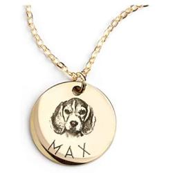 MignonandMignon Personalized Pet Gifts Custom Pet Jewelry Dog Necklace Cat Gift Custom Portrait Unique Gift LCN-AP
