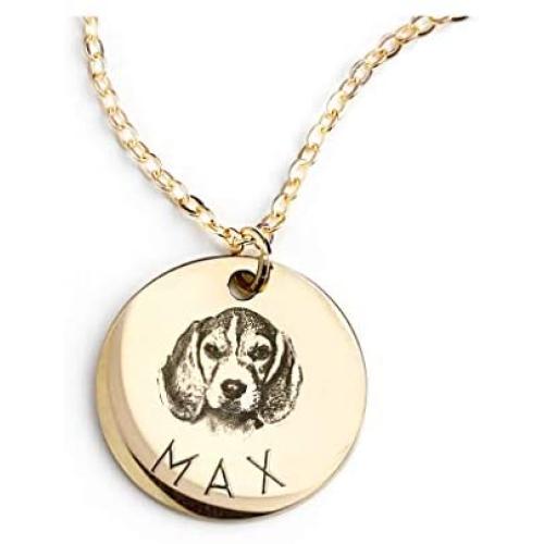 MignonandMignon Personalized Pet Gifts Custom Pet Jewelry Dog Necklace Cat Gift Custom Portrait Unique Gift LCN-AP