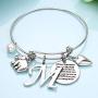 Ursteel Elephant Gifts for Women Girls, Dainty Initial Elephant Charm Bracelets for Women Girls Friends Mom Daughter Birthday Inspirational Jewelry
