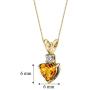 14 Karat Yellow Gold Heart Shape 0.75 Carats Citrine Diamond Pendant