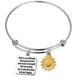AKTAP Sunflower Jewelry Shes a Sunflower Strong and Bold and True to Herself Sunflower Bracelet Sunflower Gifts