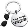 CENWA Funny Pilot Gift Flight Crew Gift Talk to Me Goose Keychain Top Gun Maverick and Goose Movie Fans Gift