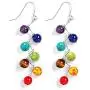 WUSUANED 7 Chakra Healing Energy Balancing Long Dangle Hook Earrings Yoga Jewelry Meditation Gift for Women Girls