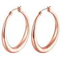 Hoop Earrings, 18K Gold Plated Rounded Hoops Earrings for Women Jewelry 1.4''