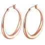 Hoop Earrings, 18K Gold Plated Rounded Hoops Earrings for Women Jewelry 1.4''