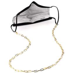 LUX ACCESSORIES 29'' Mask Chain, Gold-Tone Paperclip Link Mask Chain Necklace Strap Stylish Handy Face Mask Accessory Necklace Jewelry Unisex for Women, Men, Teens, and Kids.