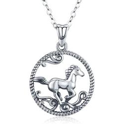 Waysles Cat/Unicorn/Deer/Horse/Elephant/Raccoon Necklace 925 Sterling Silver Cubic Zirconia Animal Love Heart Pendant Necklace Jewelry Gifts for Women with Gifts Box…