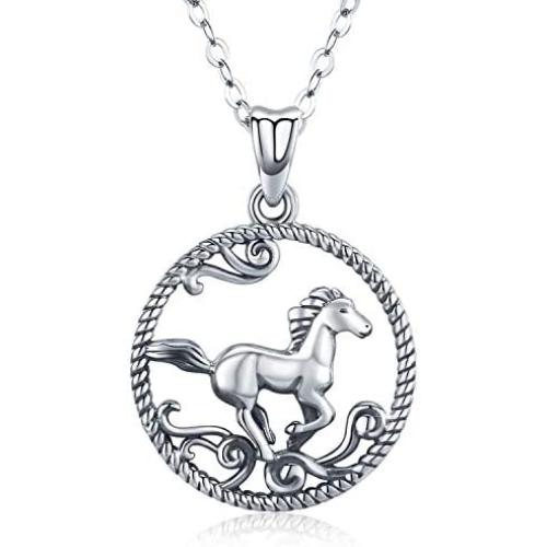 Waysles Cat/Unicorn/Deer/Horse/Elephant/Raccoon Necklace 925 Sterling Silver Cubic Zirconia Animal Love Heart Pendant Necklace Jewelry Gifts for Women with Gifts Box…