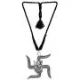 Saissa Oxidised Metal Swastik Pendant Indian Necklace Boho Jewelry for Women