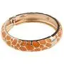 UJOY Indian Enamel Jewelry Gold Plated Bracelet Handmade Circular Colored Spring Wide Cuff Bangle 55C41