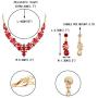 EVER FAITH Wedding Bridal Jewelry Accessory Crystal Elegant Teardrop Floral Wave Necklace Earrings Set for Women