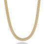 Miabella 18K Gold Over Sterling Silver Italian 6mm Solid Mesh Link Chain Necklace for Women 16, 18, 20 Inch 925 Made in Italy