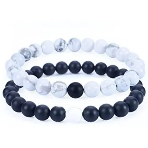 Cherry Tree Collection Couples Distance Bracelets | His and Hers | Gemstone Beaded Stretch Bracelets 8mm Round Beads | Multiple Sizes Cherry Tree Collection Couples Distance Bracelets | His and Hers | Gemstone Beaded Stretch Bracelets 8mm Round Beads | Multiple Sizes