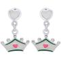 AFFY Jewelry Multi Enamel Crown Drop Earrings In 925 Sterling Silver