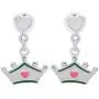 AFFY Jewelry Multi Enamel Crown Drop Earrings In 925 Sterling Silver AFFY Jewelry Multi Enamel Crown Drop Earrings In 925 Sterling Silver