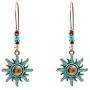 coadipress Vintage Bohemian Earrings for Women Girls Retro Ethnic National Style Water Drop Sunflower Shaped Alloy Long Boho Earrings