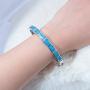 CiNily Bangle Bracelets for Women Rhodium Plated Opal Bracelet Jewelry Gift Gemstone Bangle Bracelet 8.85 inch