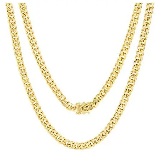 Nuragold 14k Yellow Gold 5.5mm Miami Cuban Link Chain Pendant Necklace, Mens Jewelry Box Clasp 18'' 20'' 22'' 24'' 26'' 28'' 30'' Nuragold 14k Yellow Gold 5.5mm Miami Cuban Link Chain Pendant Necklace, Mens Jewelry Box Clasp 18'' 20'' 22'' 24'' 26'' 28'' 30''