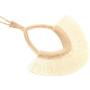 RIAH FASHION Bohemian Fringe Tassel Pendant Statement Necklace - Silky Strand Semi Circle Thread Leaf Marquise Fan Charm Long Chain