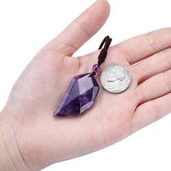 Top Plaza Natural Healing Crystal Stone Necklace Reiki Quartz Jewelry Half Heart Pendant Necklaces for Women Men