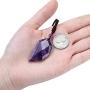 Top Plaza Natural Healing Crystal Stone Necklace Reiki Quartz Jewelry Half Heart Pendant Necklaces for Women Men