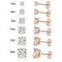 6 Pairs 14K Yellow Gold Plated Round Cut Clear Cubic Zirconia Stud Earring Pack 6 Pairs 14K Yellow Gold Plated Round Cut Clear Cubic Zirconia Stud Earring Pack