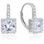 925 Sterling Silver Swarovski Zirconia Princess Cut Leverback Earrings for Women 925 Sterling Silver Swarovski Zirconia Princess Cut Leverback Earrings for Women
