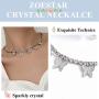 Zoestar Butterfly Choker Necklace Gorgeous Crystal Pendant Necklaces Sparkly Butterfly Chain Jewelry for Women (Silver)