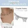 Zoestar Butterfly Choker Necklace Gorgeous Crystal Pendant Necklaces Sparkly Butterfly Chain Jewelry for Women (Silver)