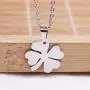 Stainless Steel Four-Leaf Clover Pendant Necklace Plant Leaf Lucky Necklace for Women Girls Stainless Steel Four-Leaf Clover Pendant Necklace Plant Leaf Lucky Necklace for Women Girls